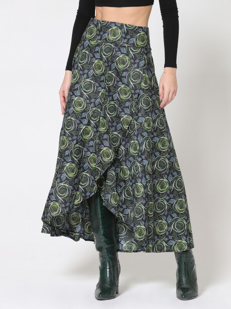 Ethnic patterned split skirt - 4