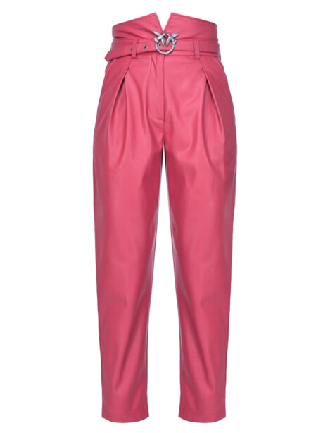 Pantaloni in similpelle con fibbia - 4