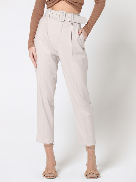 Pantaloni cigarette-fit con cintura - 4