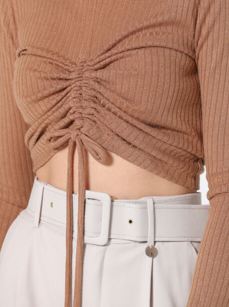 Maglia crop con stringa - 6