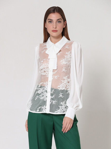 Shirt with lace inserts - 6