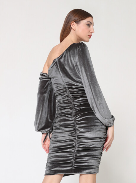 Velvet draped dress - 3