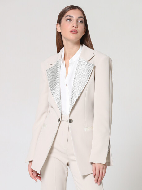 Blazer con revers con strass - 4