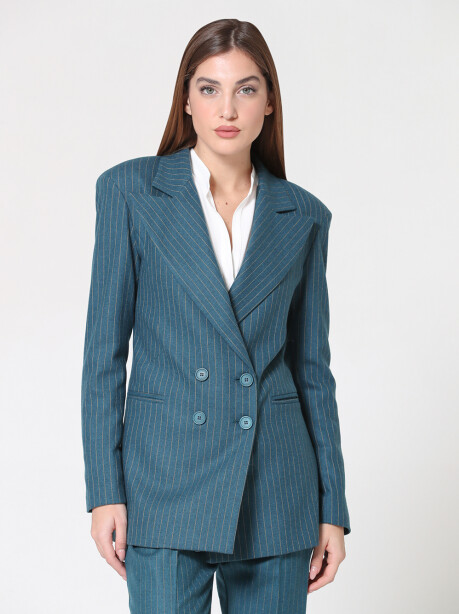 Double-breasted pinstripe blazer - 4