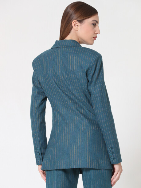 Double-breasted pinstripe blazer - 5