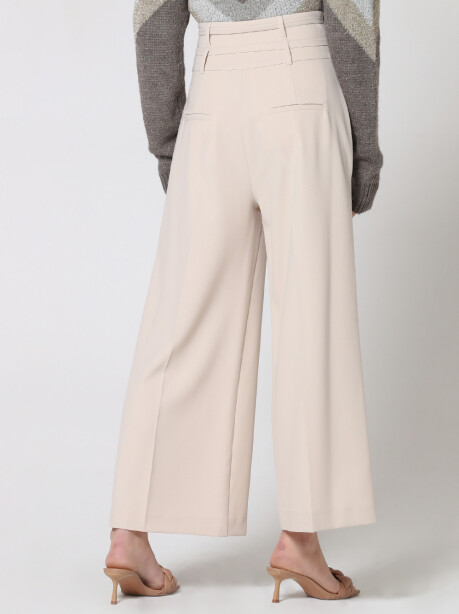 Pantaloni cropped con laccetti in vita - 5