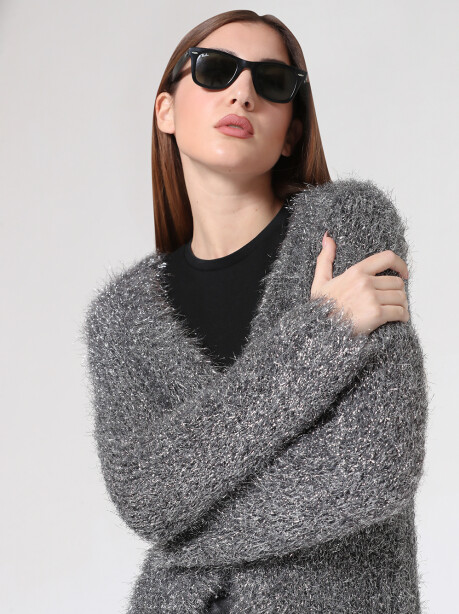 Cardigan aperto in lurex - 6