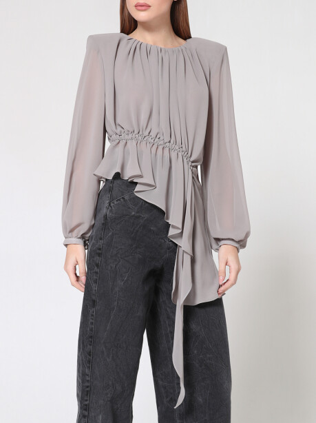 Asymmetrical blouse with curl - 5