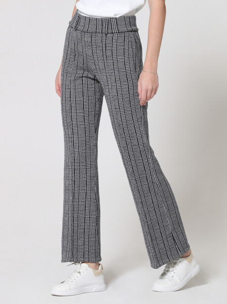 Pantaloni pied de poule in lana merino - 1