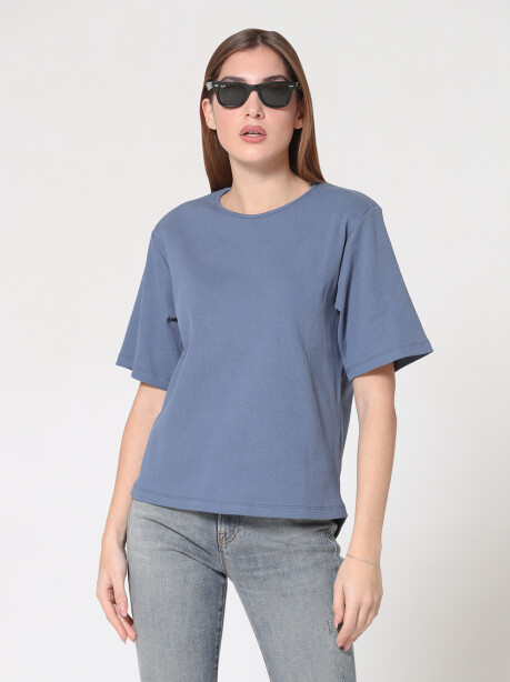 Ribbed T-shirt with shoulder pads - 4
