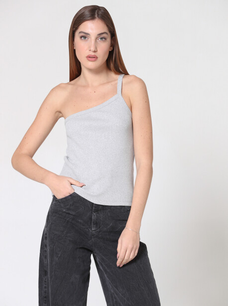 Ribbed one-shoulder top - 4