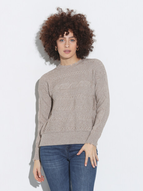 Pullover con motivi a treccia - 4