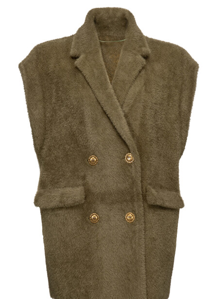 Maxi gilet in eco pelliccia - 1