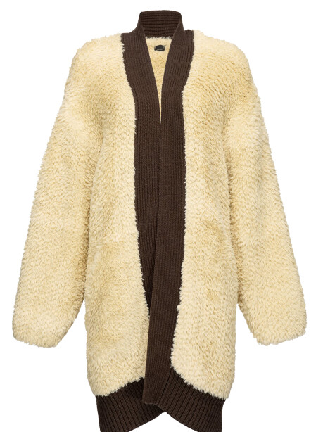 Cardi-coat in eco pelliccia - 1