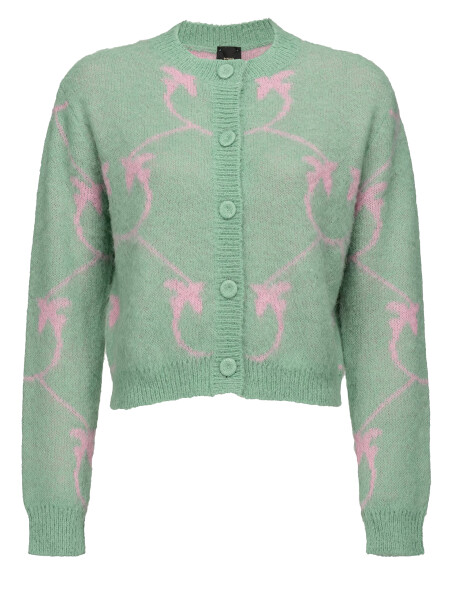 Cardigan cort în jacquard monogram - 1