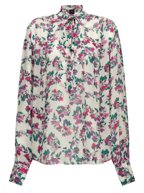 Floral print georgette blouse - 1