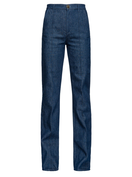 Pantalone flare in denim flat wash - 1