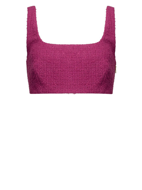 Crop top in stuoia bouclé - 1