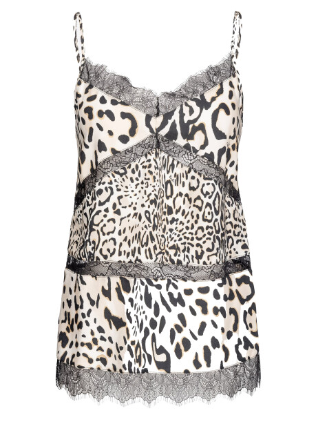 Top lingerie con pizzo in stampa animalier - 4