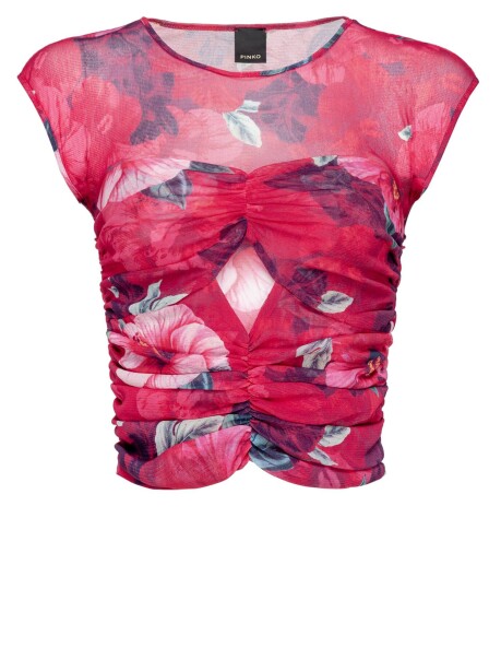 Top con retina stampa Hibiscus - 1