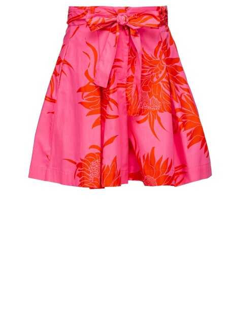 Shorts con cinturino in stampa Macrofiore - 1