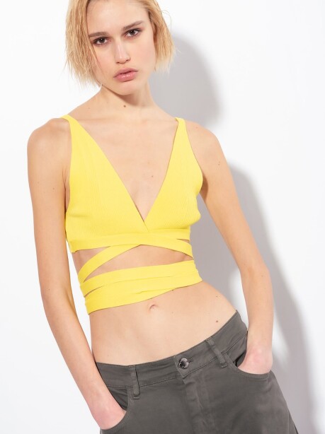 Bralette in maglia a costine - 3