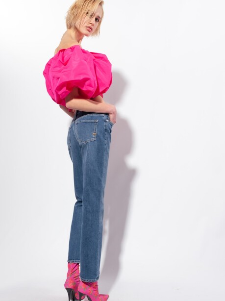 Jeans modello bootcut in denim stretch - 4