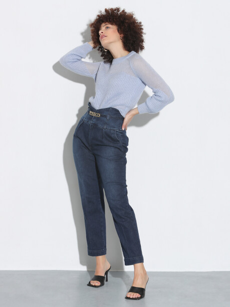 Jeans modello vita alta con bustier - 1