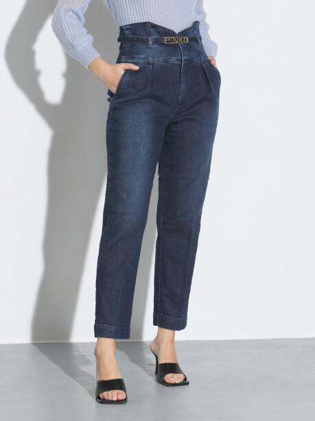 Jeans modello vita alta con bustier - 4