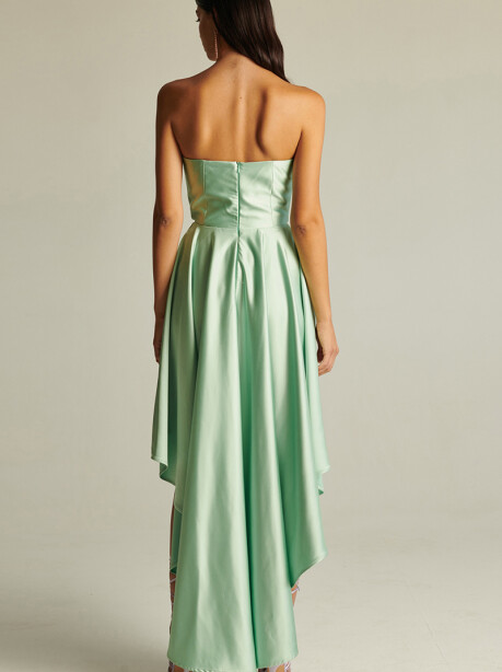 Short dress with satin tail - 4
