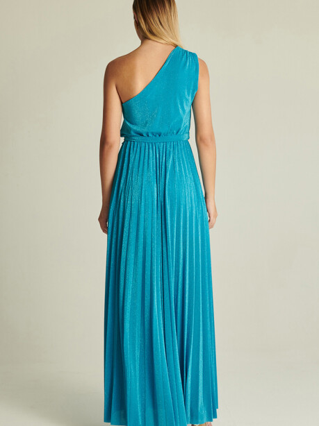 Long one-shoulder dress in lurex - 4