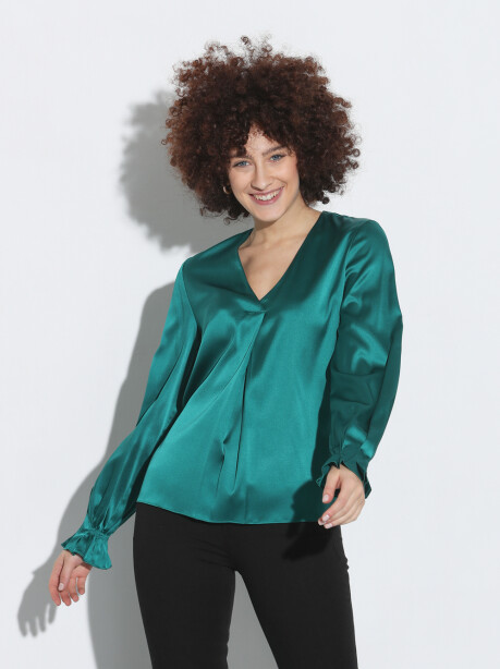 Blouse in silk satin - 1