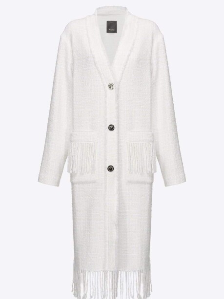 Cappotto leggero in tweed con frange - 1
