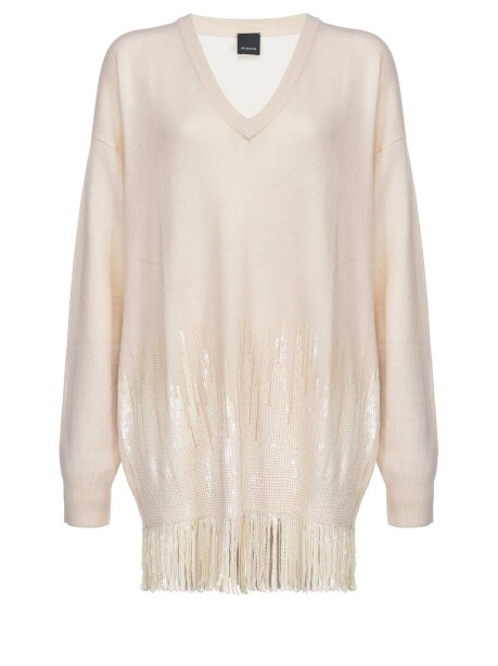 Vestito in misto cachemire con paillettes - 1