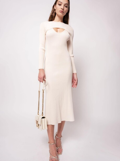 Vestito lungo a costine - 4