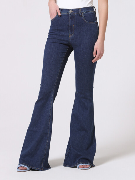 Jeans flare a vita alta - 3