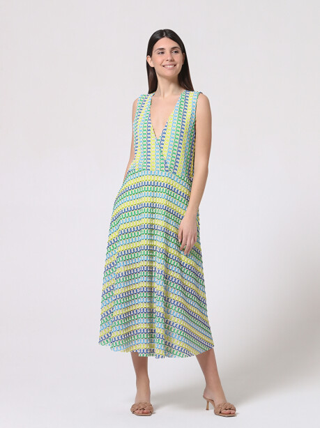 Multicolor cotton knit dress - 3