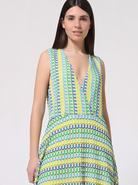 Multicolor cotton knit dress - 5