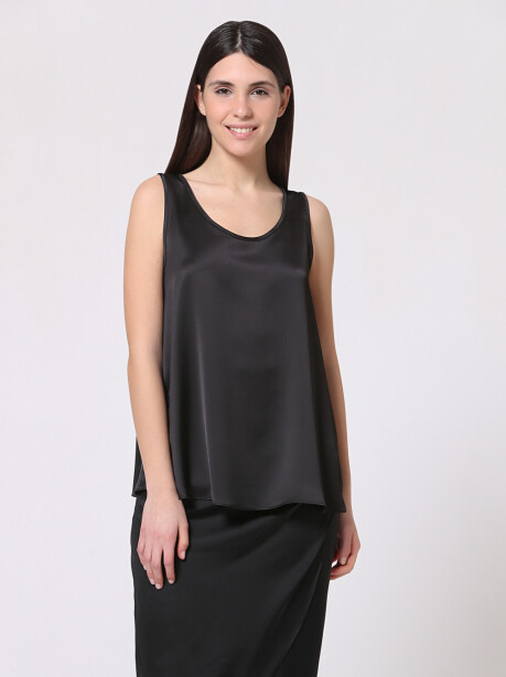 Top smanicato effetto satin - 3