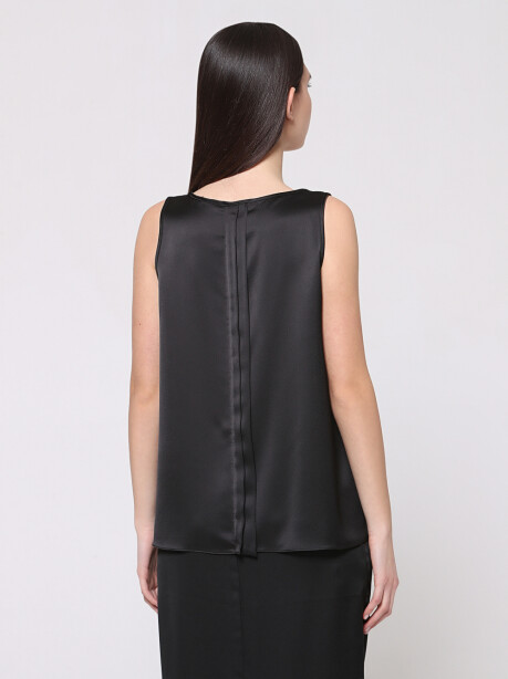 Top smanicato effetto satin - 2
