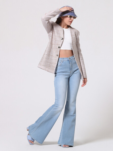 Jeans flare a vita alta - 6