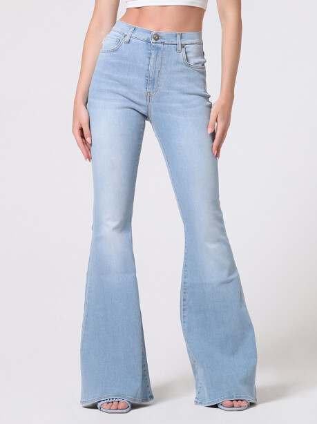 Jeans flare a vita alta - 5