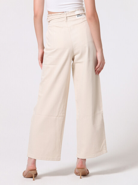 Pantaloni wide leg con elastico in vita - 6
