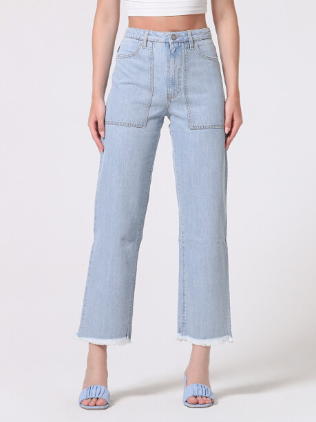 Jeans straight leg con tasconi frontali - 5