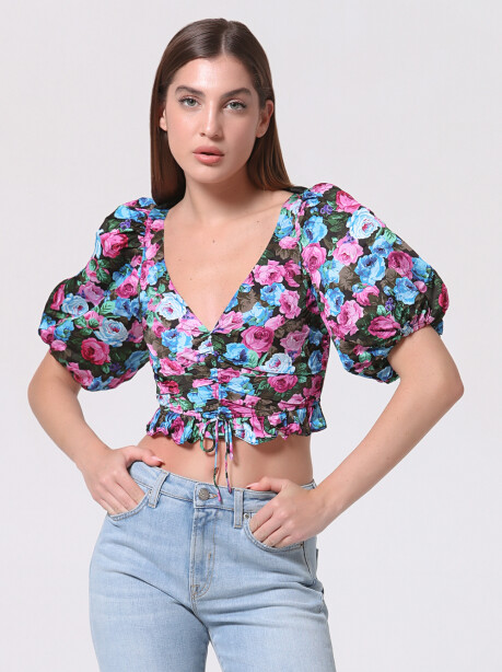 Floral print crop top - 3