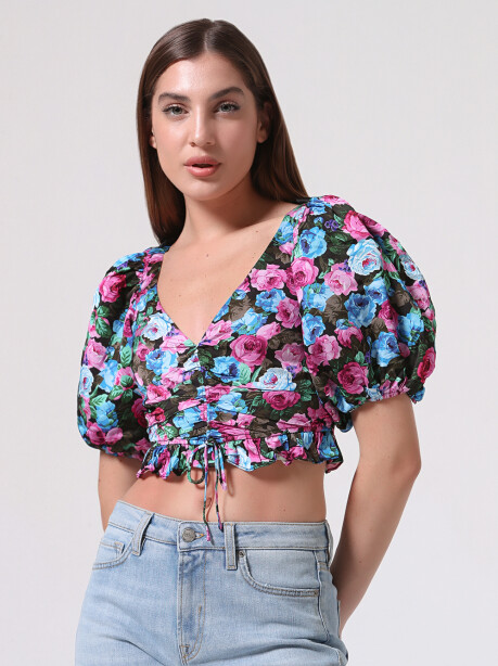 Floral print crop top - 6