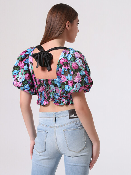 Floral print crop top - 4