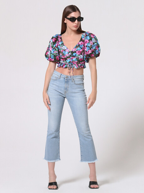 Floral print crop top - 5