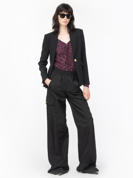 Blusa georgette stampa logo - 3