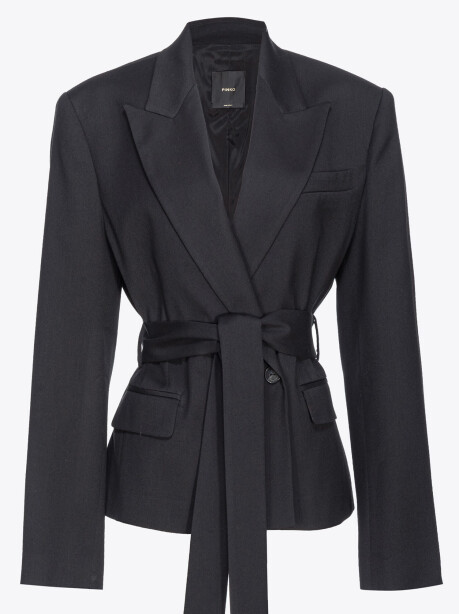 Blazer flanella con cintura - 1